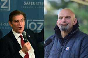 The general poll shows the Democratic Senate nominee from Pennsylvania, John Fetterman, the leading Republican nominee, Dr. Mehmed Ozi by a wide margin. Dr. Oz (above left) hosts a "Safe Streets" public comment on October 13, 2022 at Galdos Catering and Entertainment in Philadelphia, Pennsylvania. Fetterman (top right) greets supporters during a rally with Pennsylvania Democratic gubernatorial candidate Josh Shapiro at Norris Park October 15, 2022 in Philadelphia, Pennsylvania.