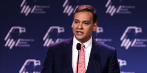 George Santos, R-NY, speaks at the Republican Jewish Coalition meeting in Las Vegas on Nov. 19, 2022.