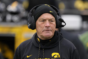 FILE - Iowa State head coach Kirk Ferentz in 2016. They stand on the field before Iowa's college football game against Wisconsin on Nov. 12, 2022 in Iowa City, Iowa. Iowa (7-5) and Kentucky (7-5) will meet in a playoff. City Bowl Saturday, Dec. 31, 2022 (AP Photo/Charlie Neibergall, file)