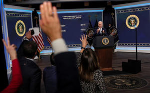 US President Biden discussed the administration's plans to reduce inflation and spending in a speech at the White House in Washington.