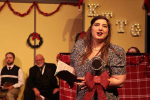 Tiara Hare rehearses for a World War II Radio Christmas show at the Theater at the Grove in Forest Grove.