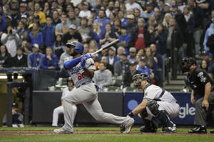 2018 NLCS showrunner Yasiel Puig has agreed to plead guilty to lying to federal authorities about sports betting he made as part of an illegal gambling operation. (Robert Gautier/Los Angeles Times)