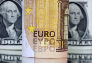 File photo: Illustration of US dollar and euro bills