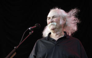 David Crosby performed a song at a benefit concert in New York's Central Park in July 2008. (Diane Bondref/Associated Press)