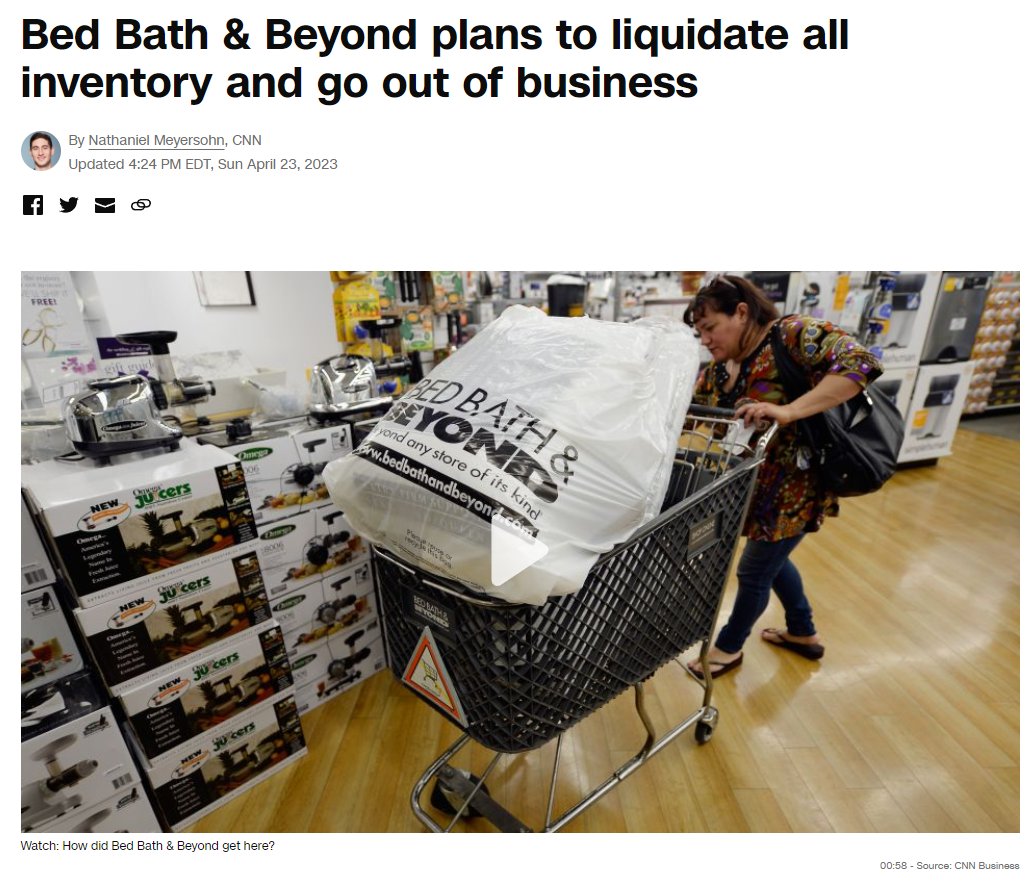 Bed Bath & Beyond Plans To Liquidate All Inventory And Go Out Of Business