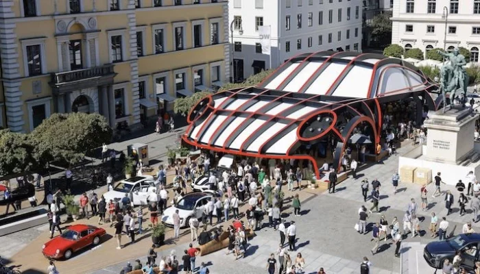 Giant Porsche 911 sculpture unveiled at IAA Mobility