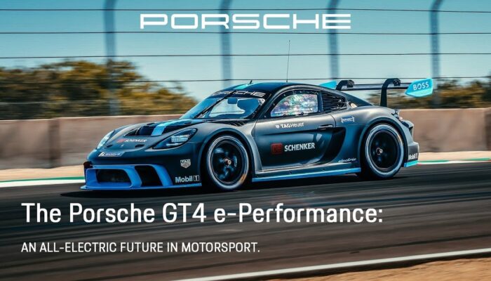 Porsche GT4 e-Performance at the Laguna Seca Raceway