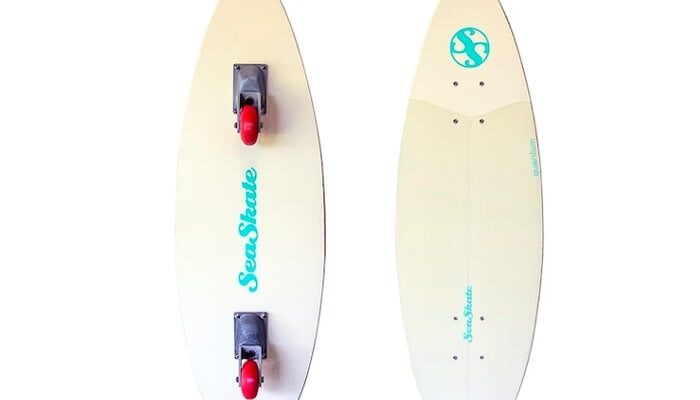 SEASKATE surf skateboard with spring-loaded casters