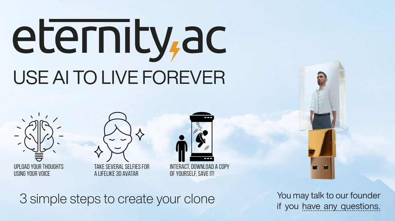 Digitally clone yourself using Eternity AI