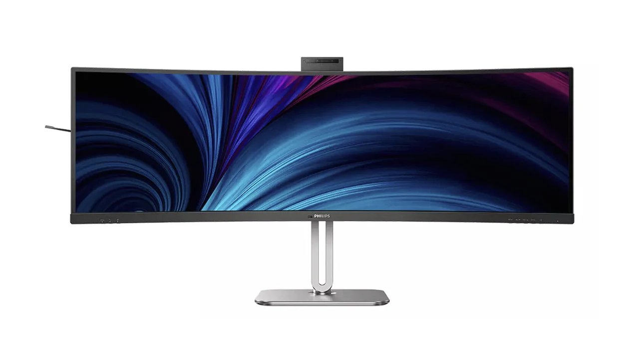 Philips 48.8-inch SuperWide curved monitor complete with webcam and Windows Hello