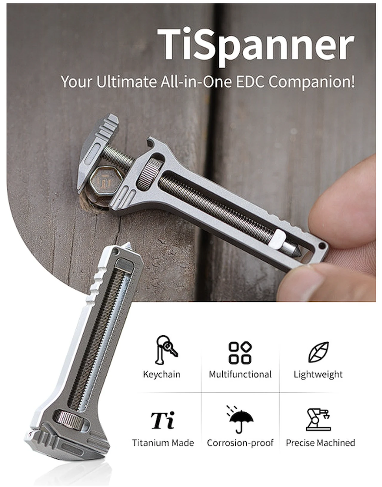 TiSpanner EDC multitool features and design