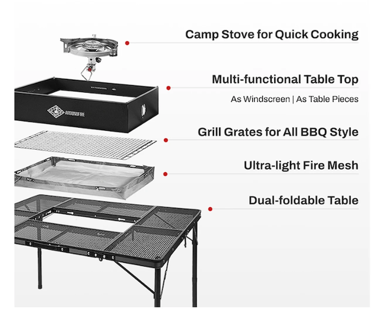portable grill table features