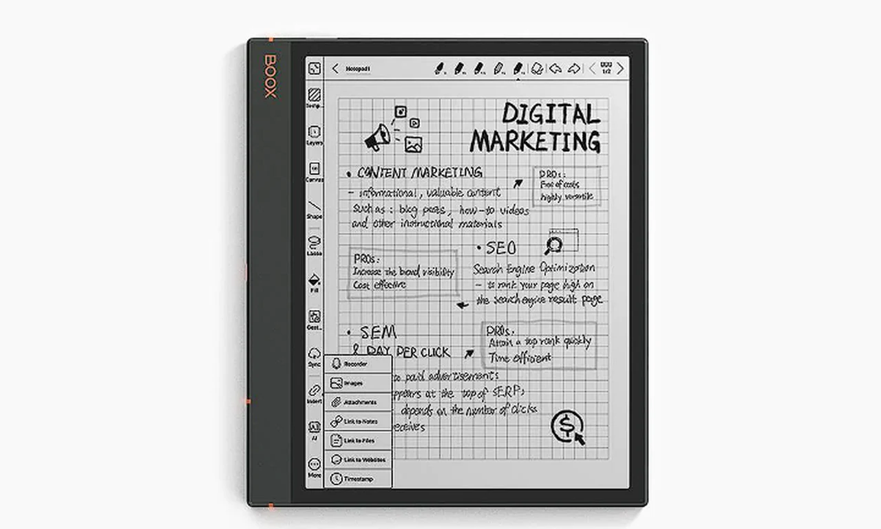 BOOX Note Air3 monochrome and color ePaper tablets