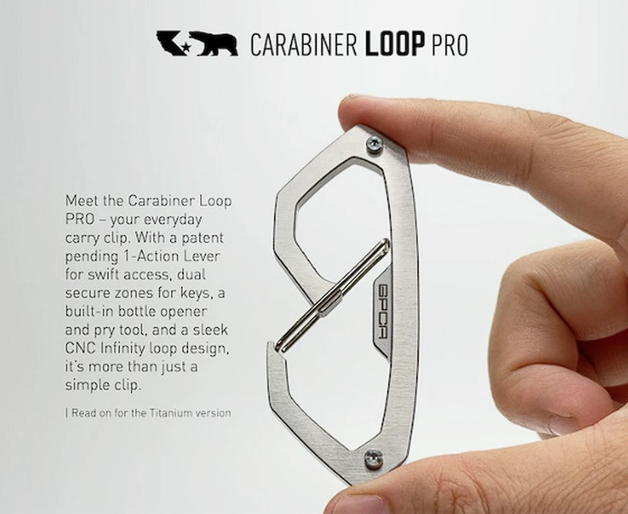 GPCA Loop Pro seesaw Titanium EDC carabiner 