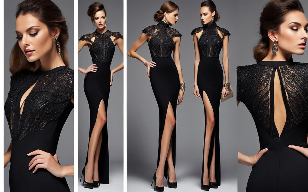 black cut out evening dress